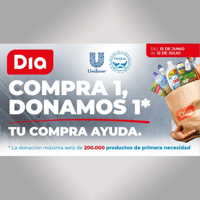 Unilever y Dia donan a los Bancos de Alimentos 200 mil productos